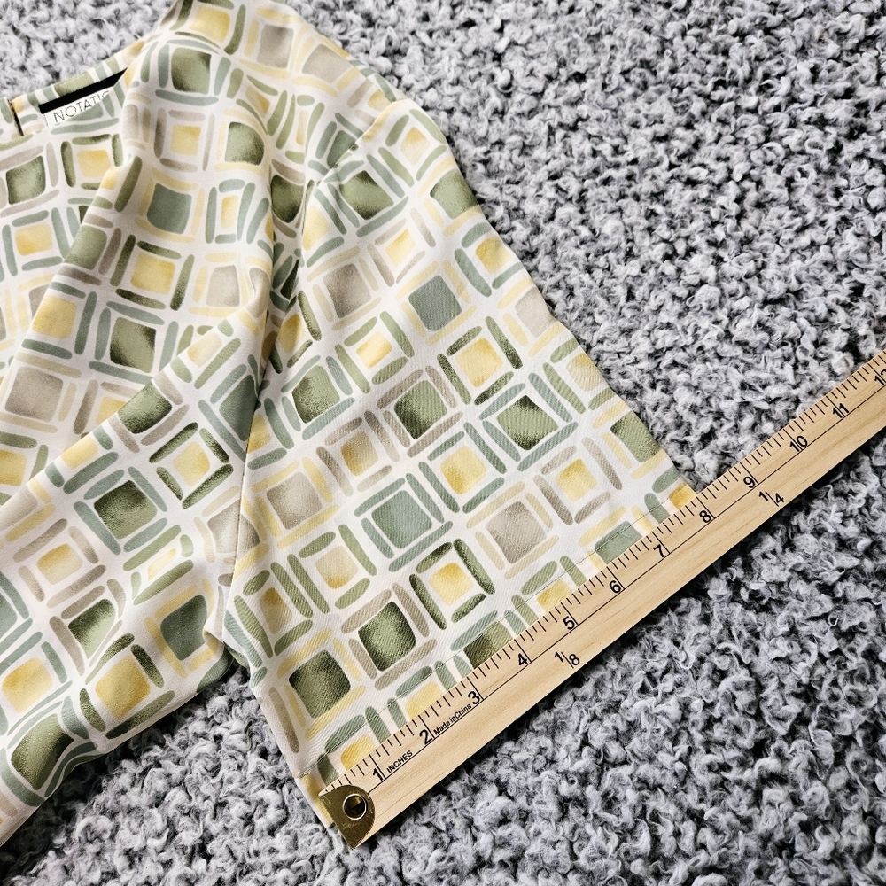 Notations Geometric Print Top 18W 2XL Short Sleeve Blouse Office Casual VTG - Picture 13 of 15